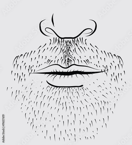 Man's beard .Vector part of face