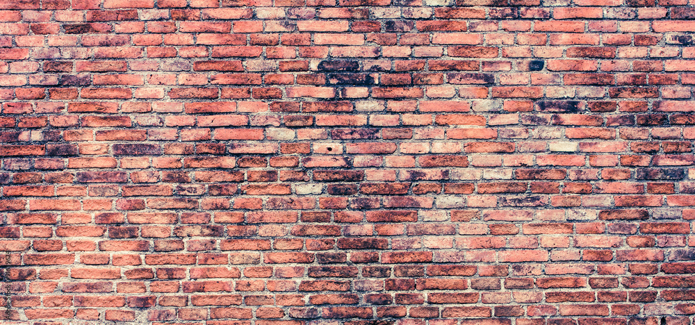 Naklejka premium Brick wall retro style