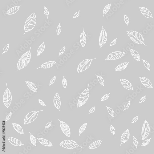 Flying leaves card vector illustration background