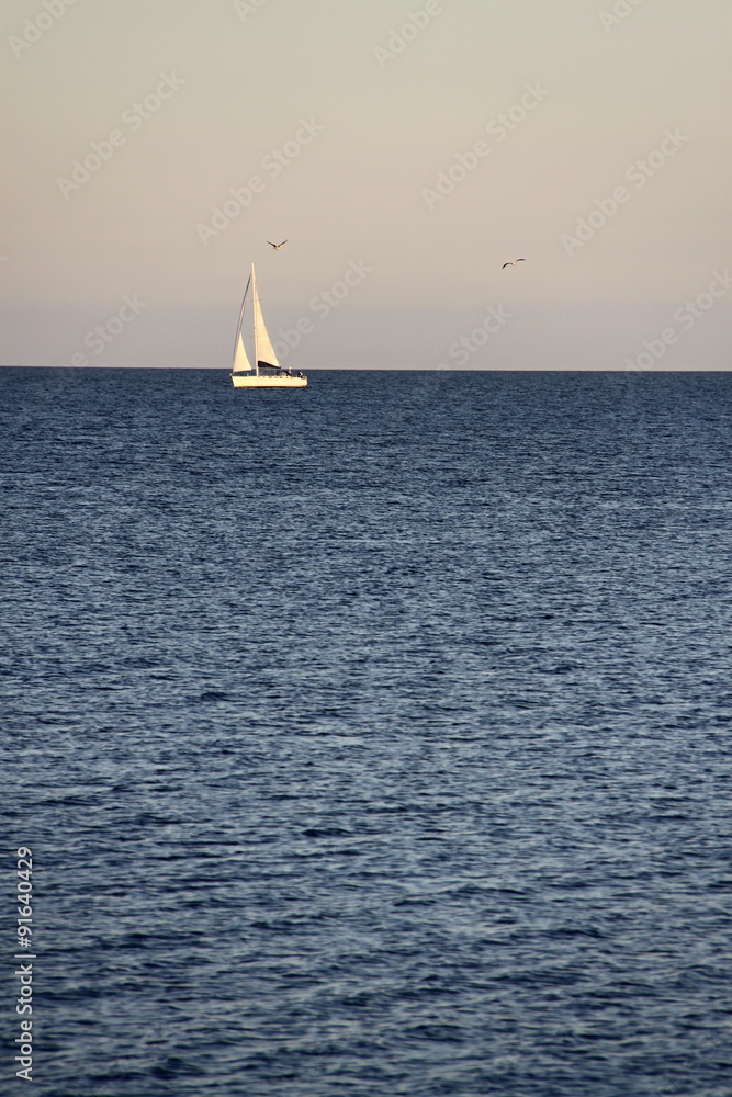 Yacht on the horizon