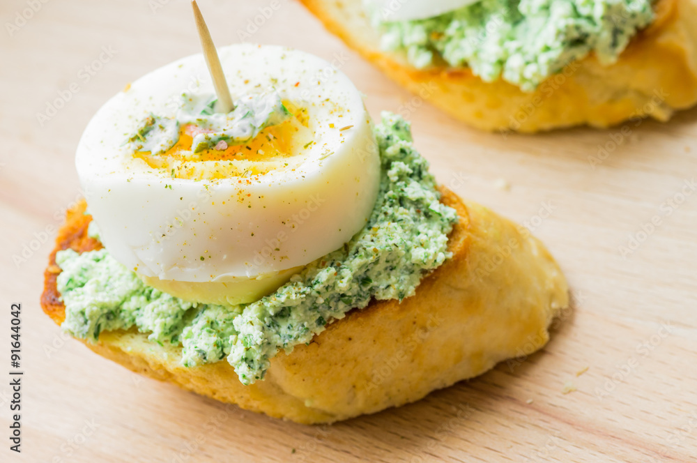 Tasty canapes with ricotta Tasty canapes with ricotta