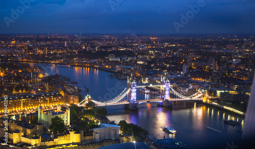 Tower Bridge in night lights  London