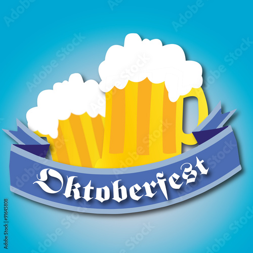 Oktoberfest Logo Banner Bierkrüge