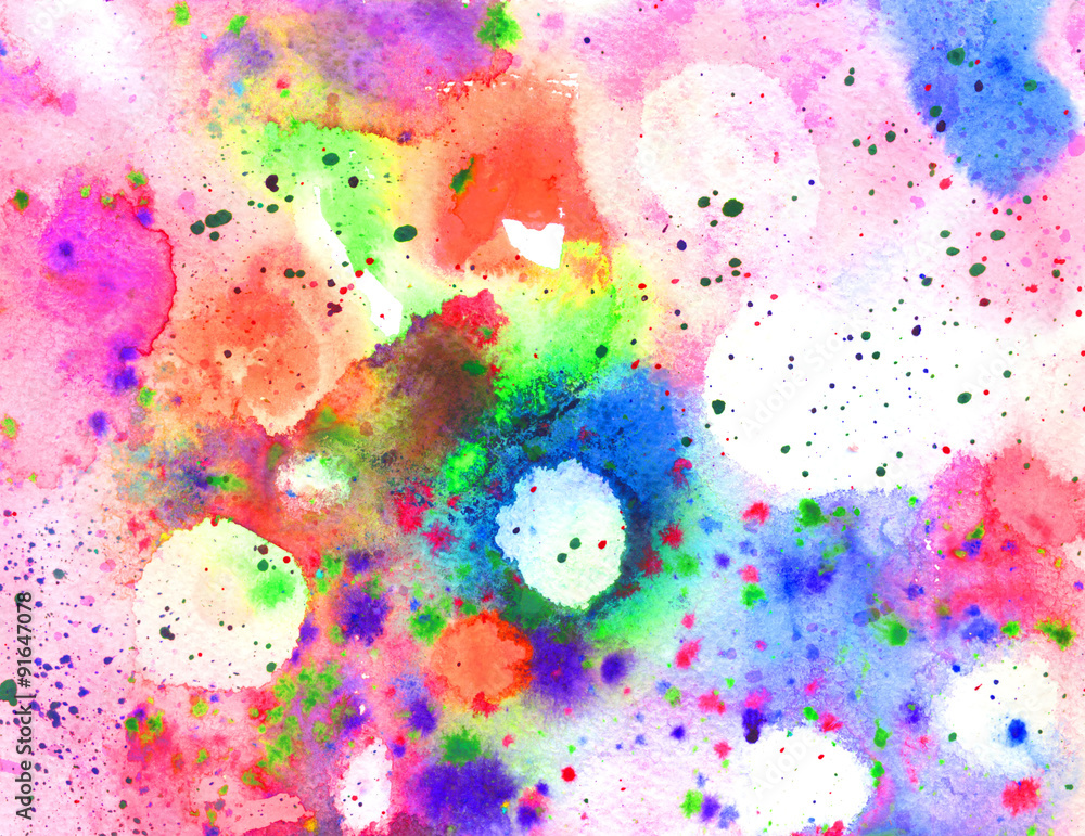 Abstract watercolor texture with paint splatter
