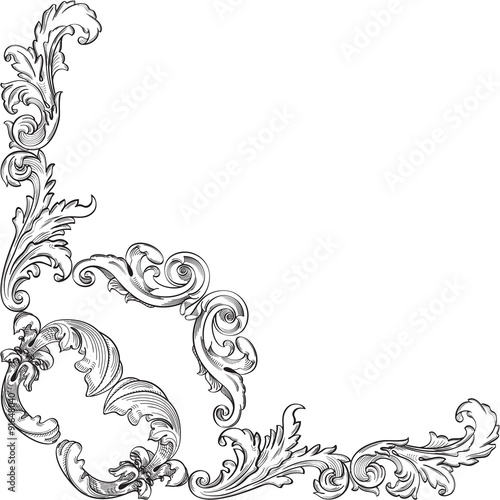 Vintage baroque corner element