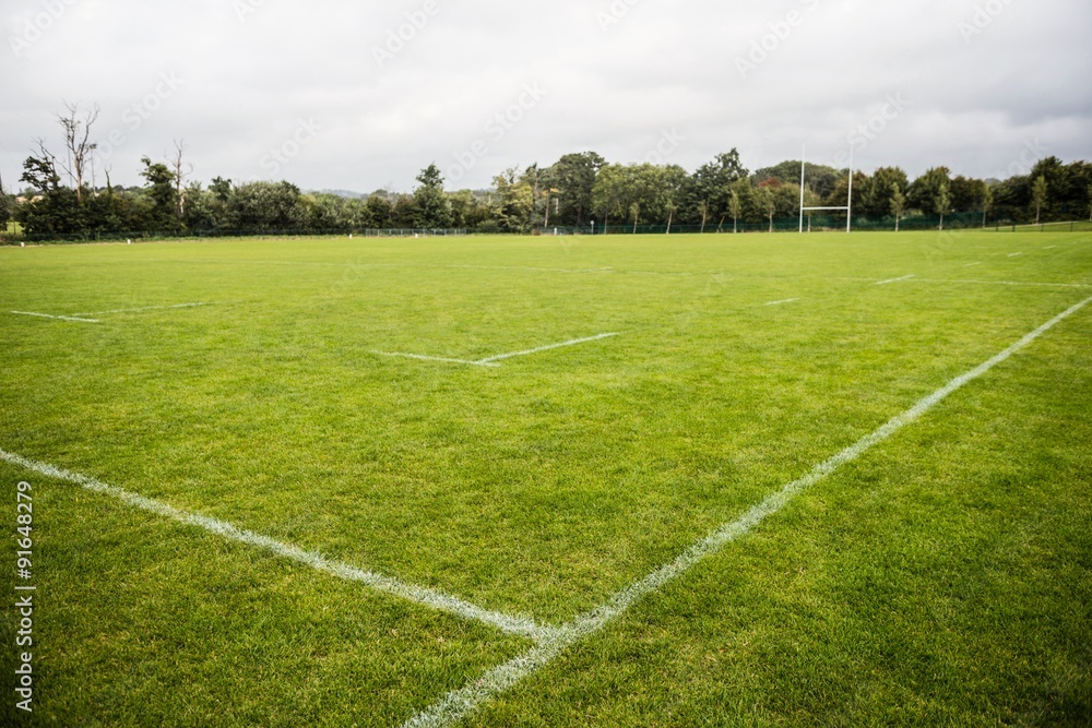 Empty rugby pitch