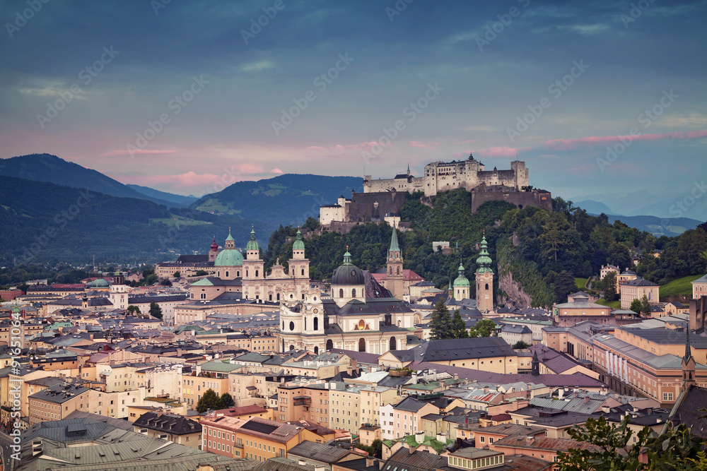Fototapeta premium Salzburg, Austria. Image of the Salzburg, Austria during sunset.