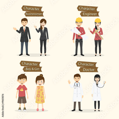 Set of people occupation characters vector illustration