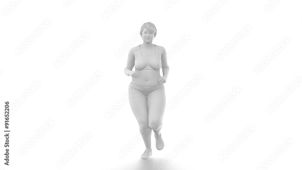 Obese overweight woman to slim - healthy lifestyle concept with aplha Obese overweight woman to slim - healthy lifestyle concept with aplha