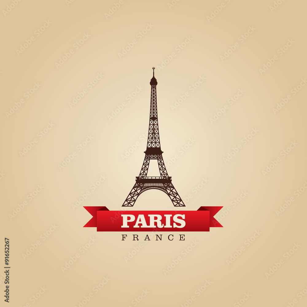 Paris France city symbol vector illustration