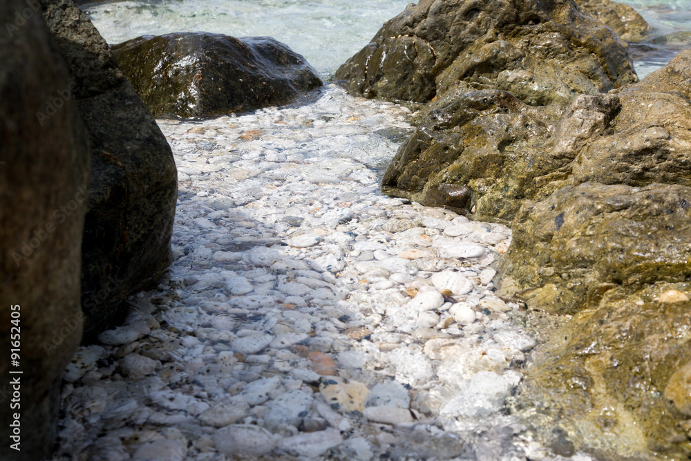 Acqua trasparente del mare tra le rocce Acqua trasparente del mare tra le rocce