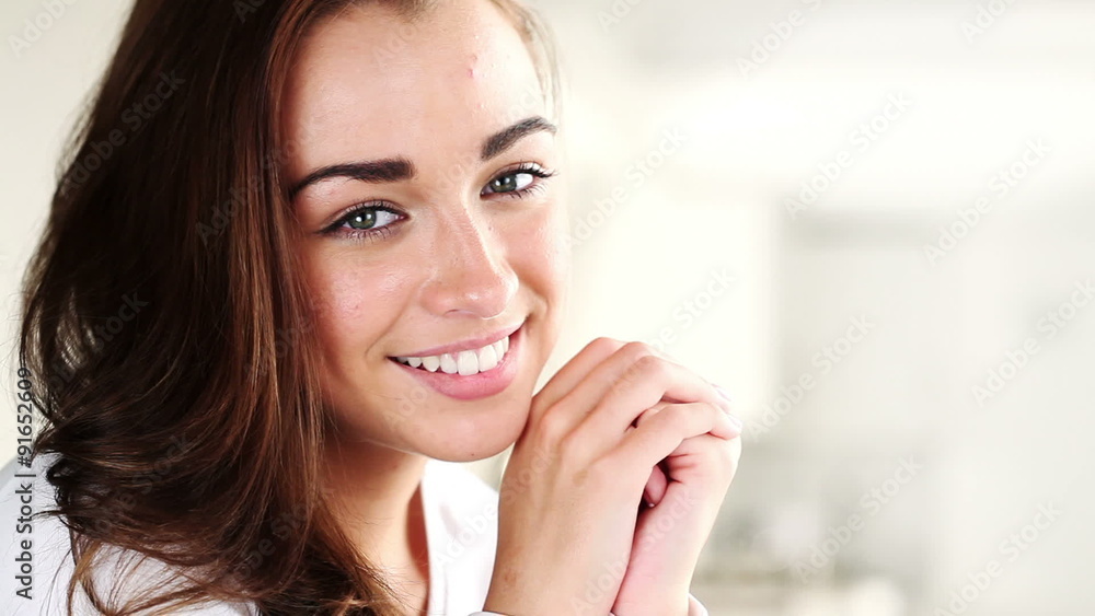 Attractive young woman smiling portrait cute pretty girl Attractive young woman smiling portrait cute pretty girl