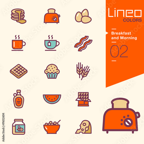 Lineo Colors - Breakfast and Morning icons