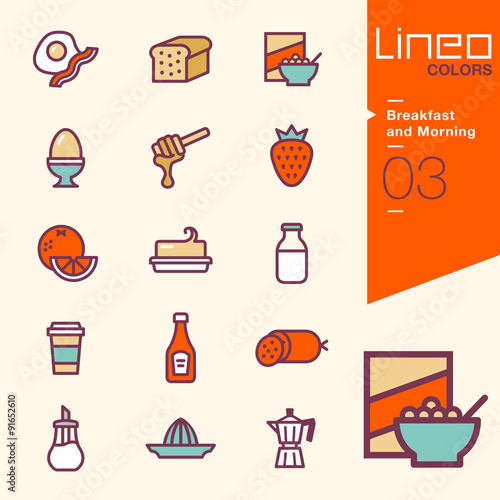 Lineo Colors - Breakfast and Morning icons