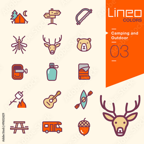 Lineo Colors - Camping and Outdoor icons