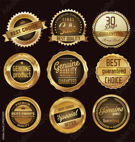 Premium quality golden badges