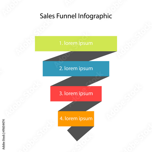 Sales Funnel infographic. Vector Illustration