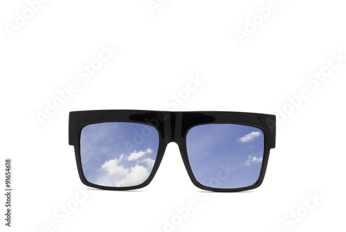 Sunglasses. Isolated on white background : bluesky