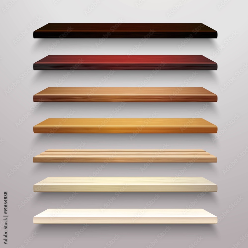 Wooden Shelves Set
