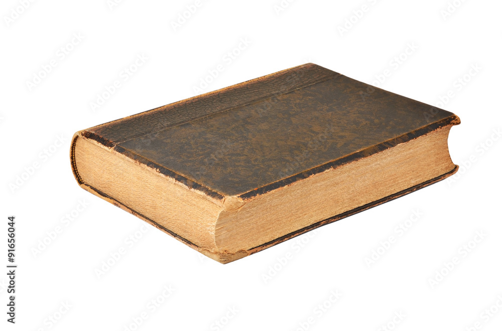 Dirty antique book, isolated on white background Dirty antique book, isolated on white background
