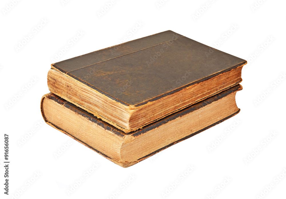 Dirty antique book, isolated on white background Dirty antique book, isolated on white background
