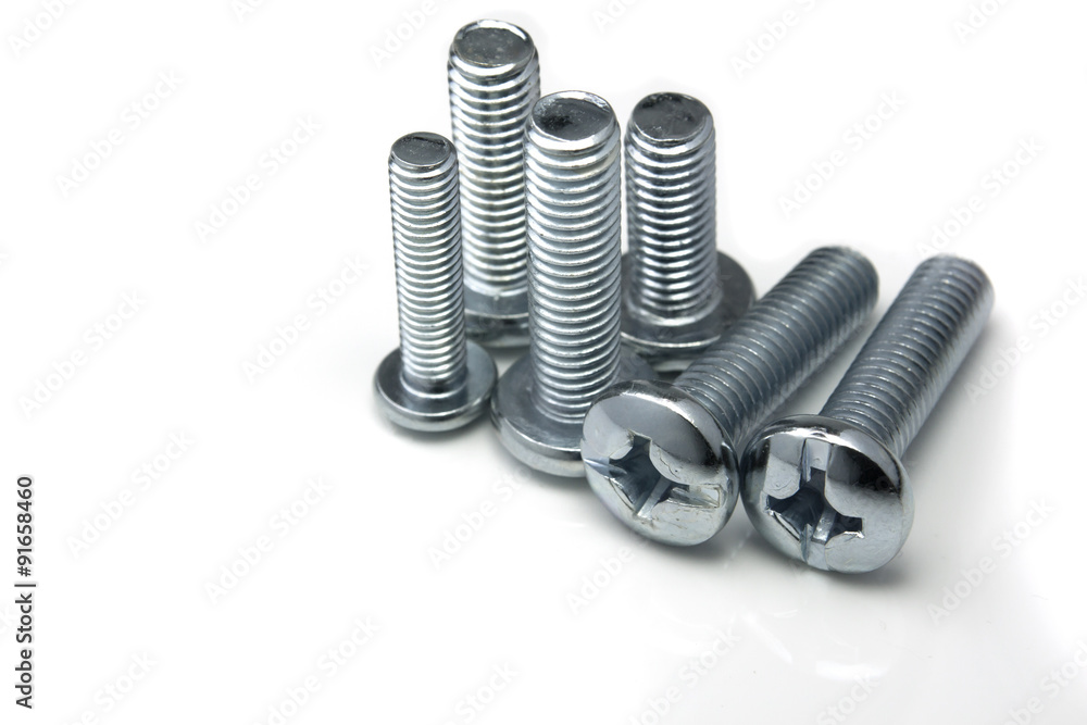 metal bolts isolated on white background metal bolts isolated on white background
