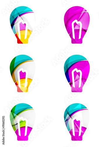 Set of abstract light bulb icons, business logotype idea