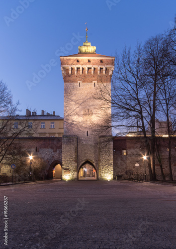 Florianska gate - medieval gate in Krakow city walls #91666287