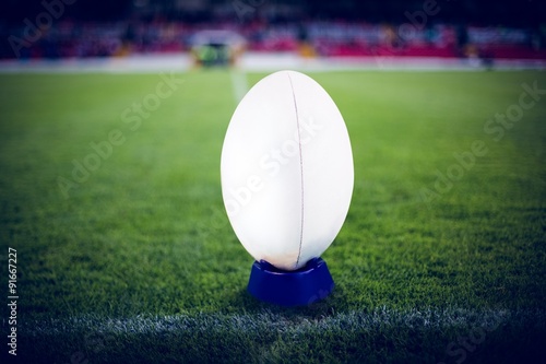Composite image of rugby ball