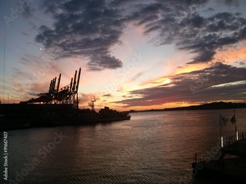 Sunset Over Bay, Montevideo Uruguay