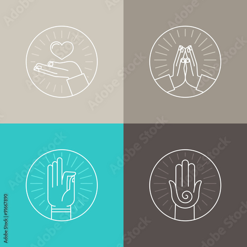 Vector set of linear icons