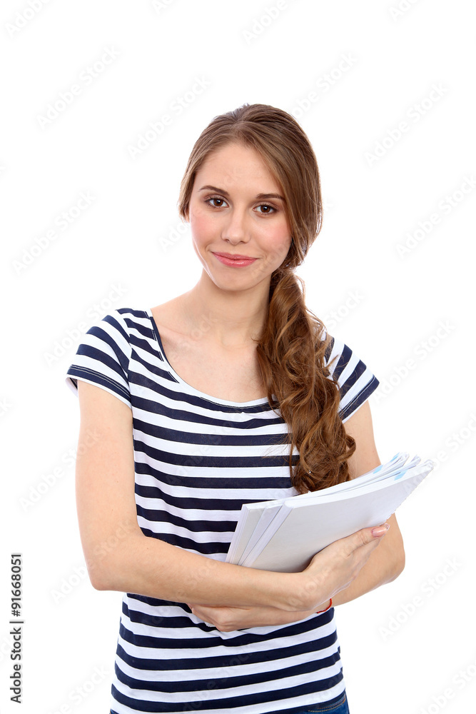 Student Girl isolated over background Student Girl isolated over background