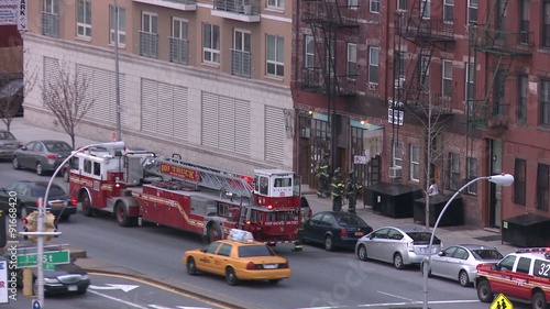 Firefighters respond to an emergency in Brooklyn.