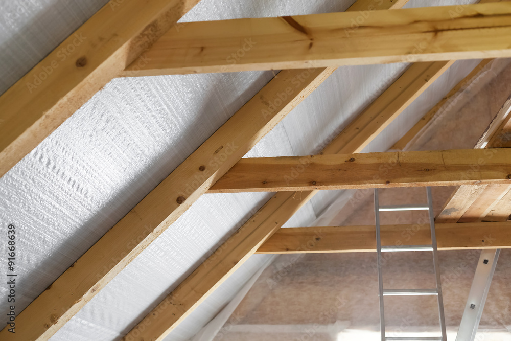 Inside wall insulation in wooden house