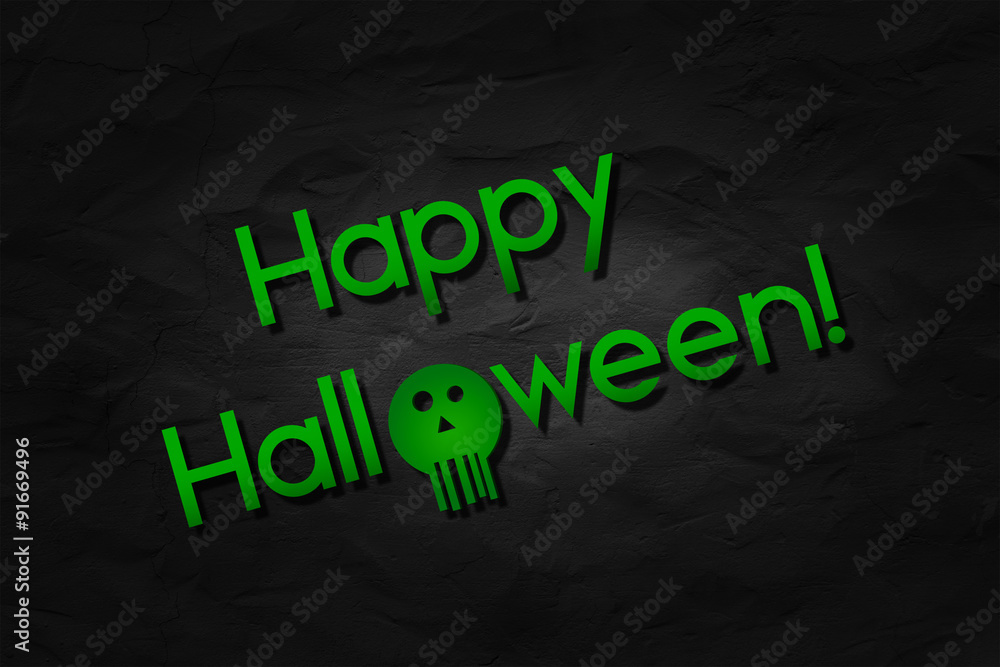 Happy Halloween illustration on black background Happy Halloween illustration on black background