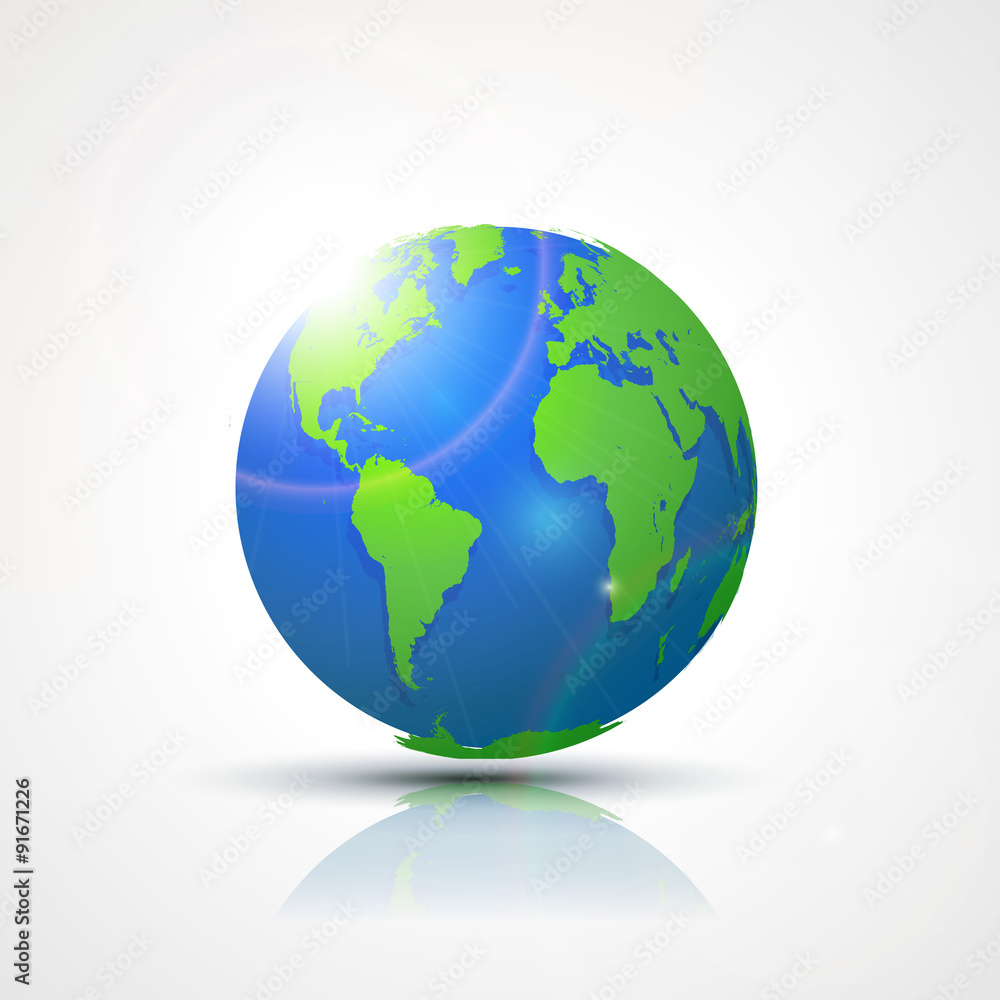 World Globe Map - America, Africa and Europe. Global World Globe Map - America, Africa and Europe. Global