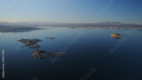Aerial view of islands in Lake Mead, Nevada.
