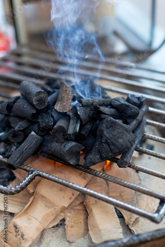 Coal in fire, ready for cooking filipino food