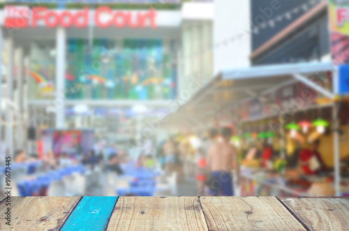 Blur food court abstract background.