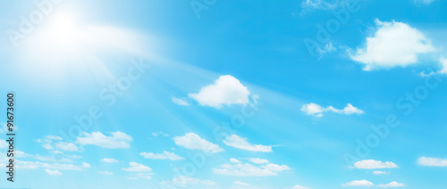 Tableau sur toile Template di un cielo con sole e nuvole