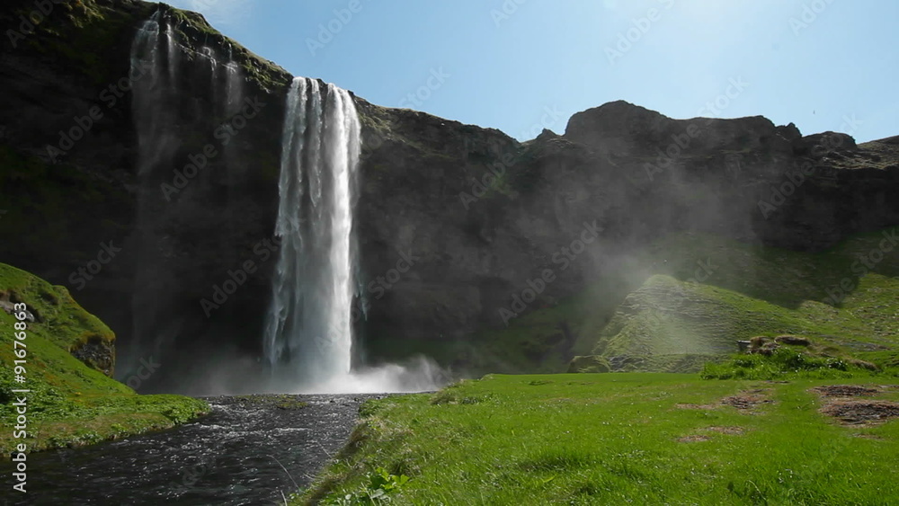 A beautiful waterfall in Iceland. A beautiful waterfall in Iceland.