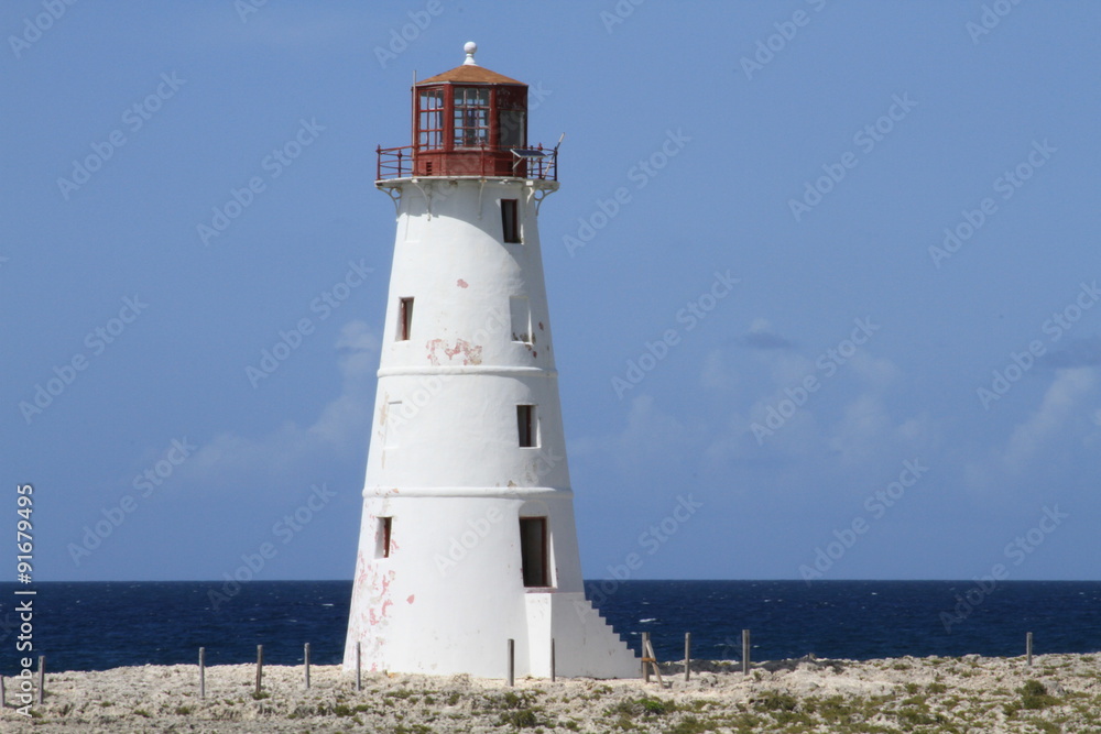 Nature: Old light house in the Bahamas
