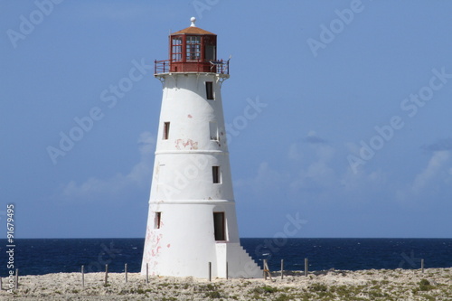 Nature: Old light house in the Bahamas 