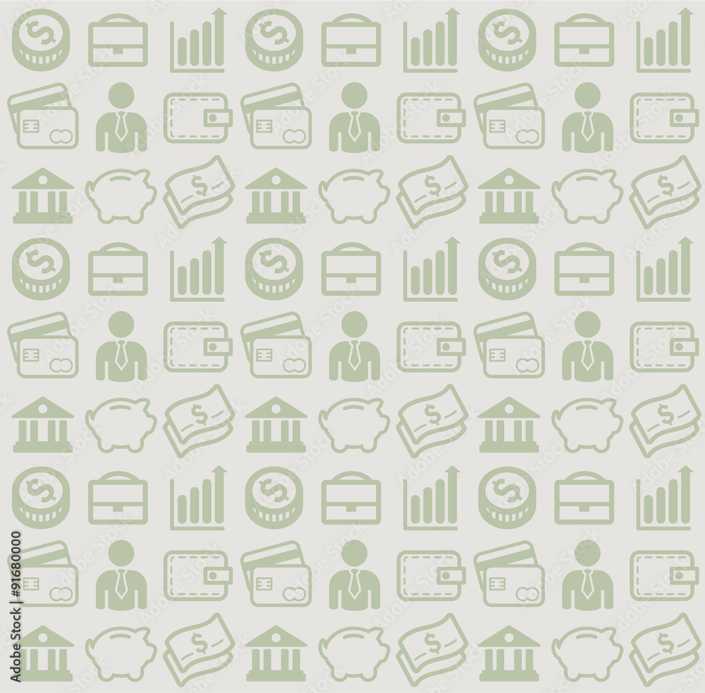 vector seamless pattern with business and money icons vector seamless pattern with business and money icons
