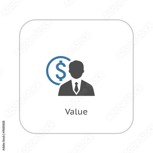 Value Icon. Business Concept. Flat Design.
