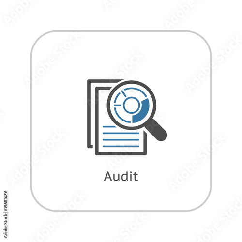 Audit Icon. Business Concept. Flat Design.