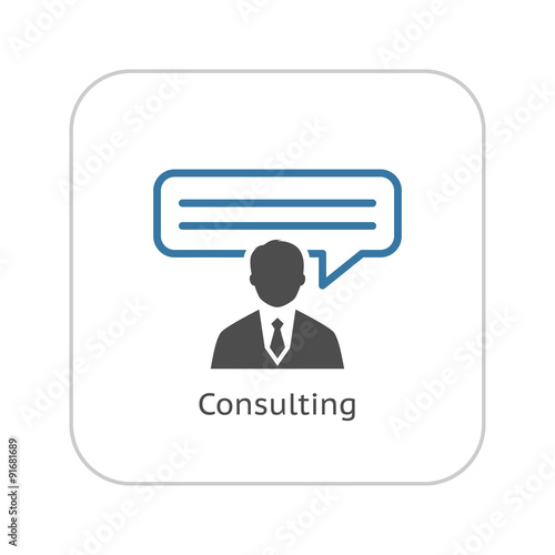 Consulting Icon. Business Concept. Flat Design.