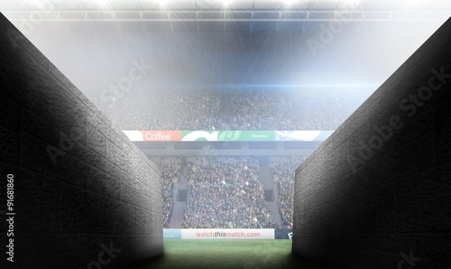 Composite image of arena tunnel