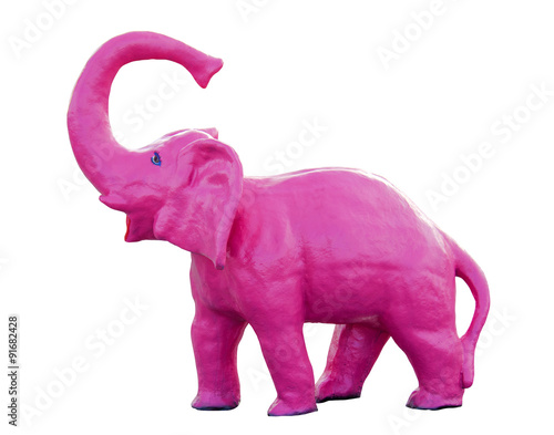 Photography Pink elephant with outline path