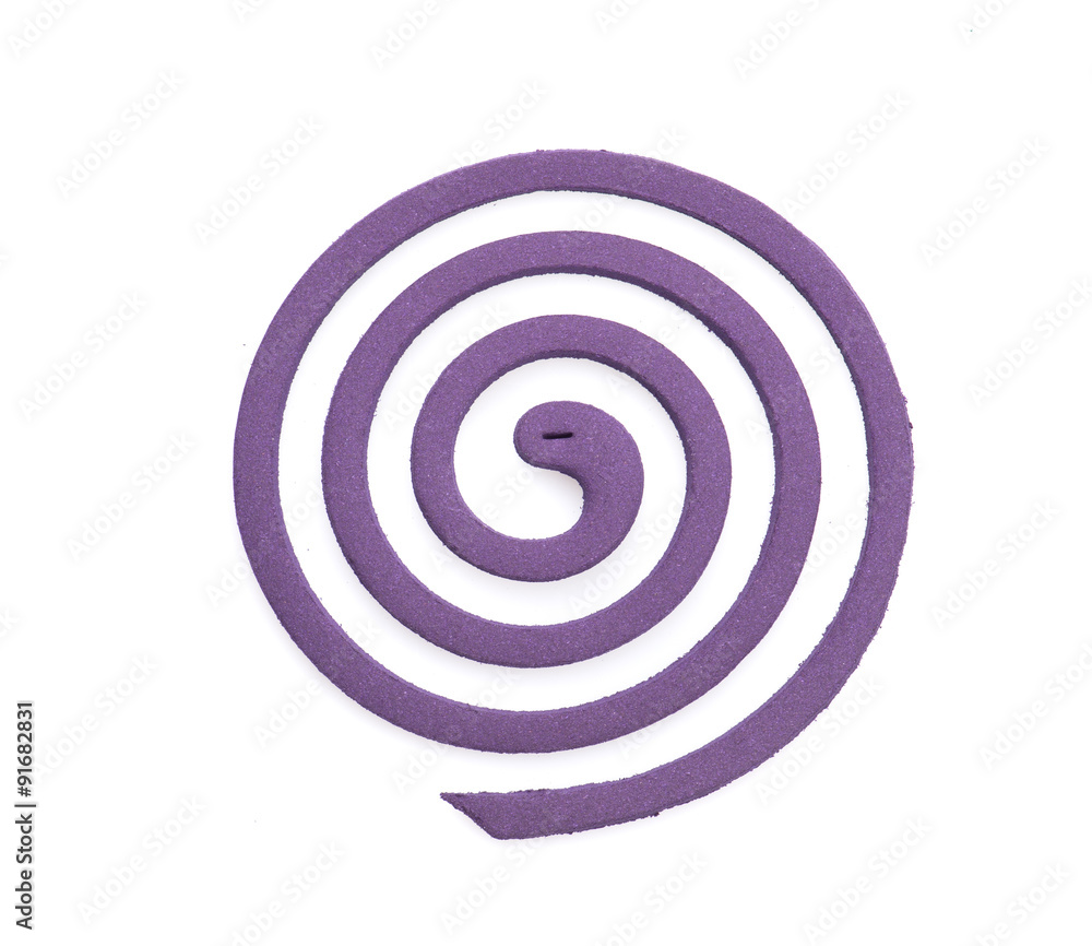 Mosquito coil isolated on white background Mosquito coil isolated on white background